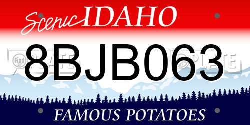 8BJB063 Idaho License Plate