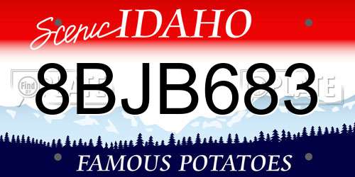 8BJB683 Idaho License Plate