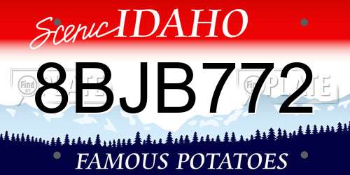 8BJB772 Idaho License Plate