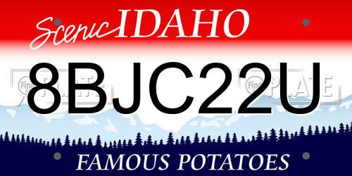8BJC22U Idaho License Plate