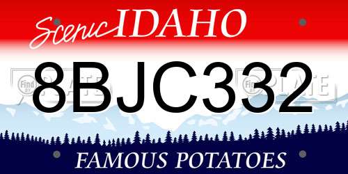 8BJC332 Idaho License Plate