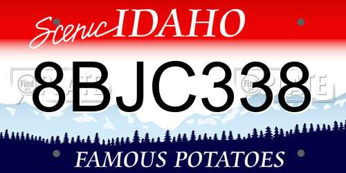 8BJC338 Idaho License Plate