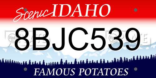 8BJC539 Idaho License Plate