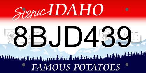 8BJD439 Idaho License Plate