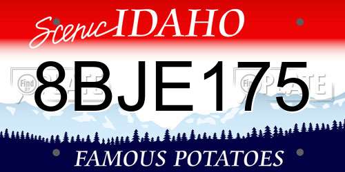 8BJE175 Idaho License Plate