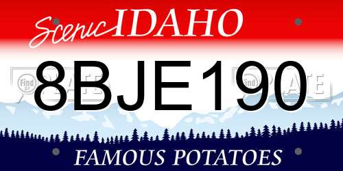 8BJE190 Idaho License Plate