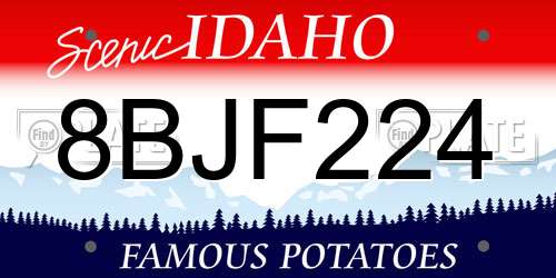 8BJF224 Idaho License Plate