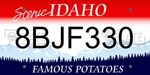 8BJF330 Idaho License Plate