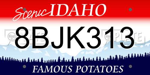 8BJK313 Idaho License Plate