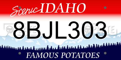 8BJL303 Idaho License Plate