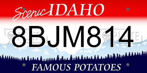 8BJM814 Idaho License Plate