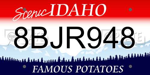 8BJR948 Idaho License Plate