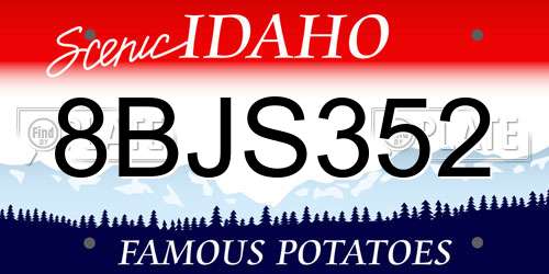 8BJS352 Idaho License Plate
