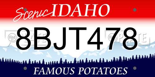 8BJT478 Idaho License Plate