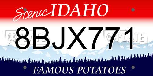 8BJX771 Idaho License Plate