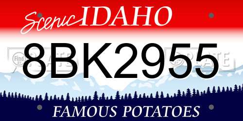 8BK2955 Idaho License Plate