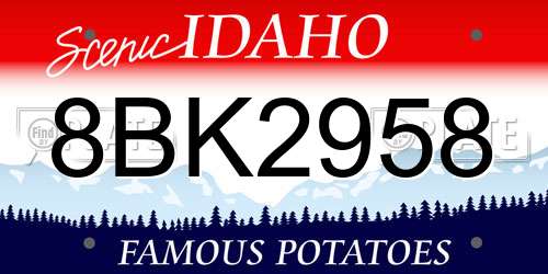 8BK2958 Idaho License Plate