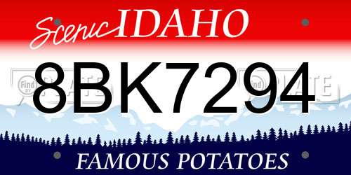 8BK7294 Idaho License Plate