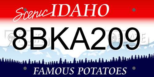 8BKA209 Idaho License Plate