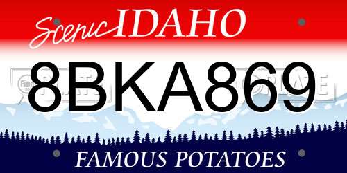 8BKA869 Idaho License Plate