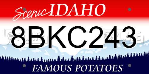 8BKC243 Idaho License Plate