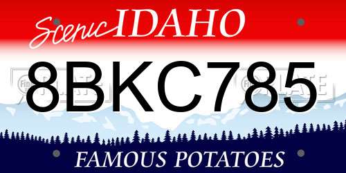 8BKC785 Idaho License Plate