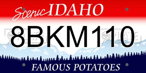 8BKM110 Idaho License Plate