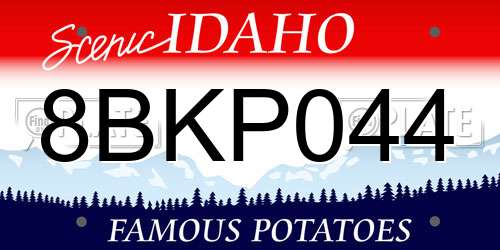 8BKP044 Idaho License Plate