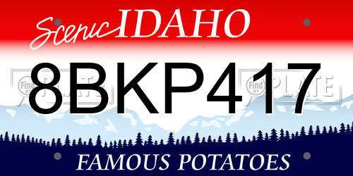 8BKP417 Idaho License Plate