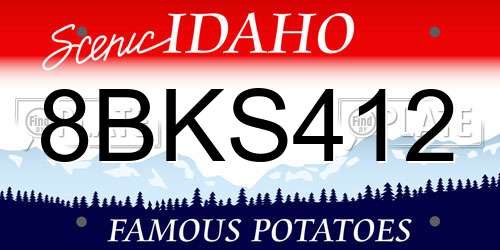 8BKS412 Idaho License Plate