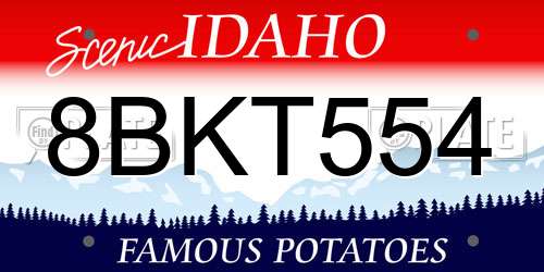 8BKT554 Idaho License Plate
