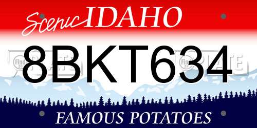 8BKT634 Idaho License Plate