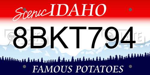 8BKT794 Idaho License Plate