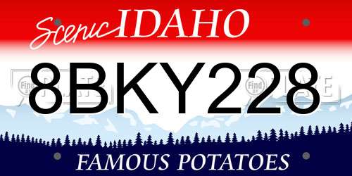 8BKY228 Idaho License Plate