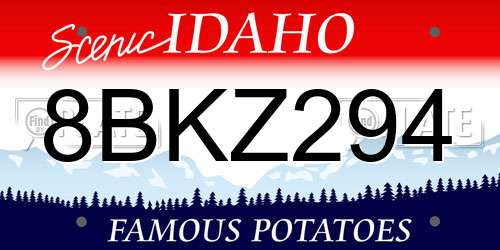 8BKZ294 Idaho License Plate