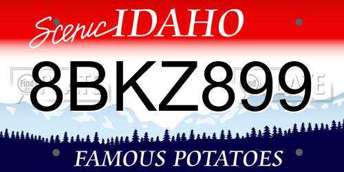 8BKZ899 Idaho License Plate