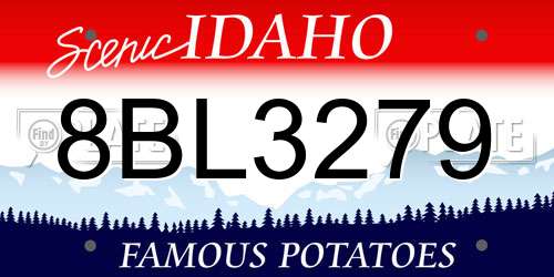 8BL3279 Idaho License Plate