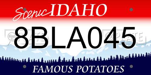 8BLA045 Idaho License Plate