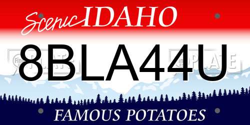 8BLA44U Idaho License Plate