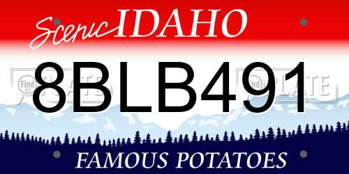 8BLB491 Idaho License Plate