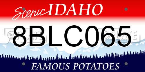 8BLC065 Idaho License Plate