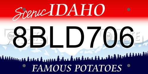 8BLD706 Idaho License Plate
