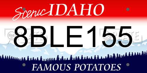 8BLE155 Idaho License Plate