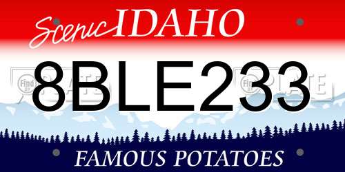 8BLE233 Idaho License Plate