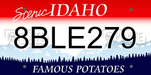 8BLE279 Idaho License Plate