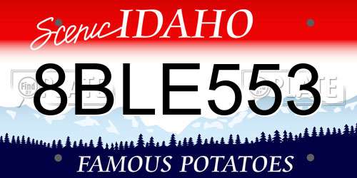 8BLE553 Idaho License Plate
