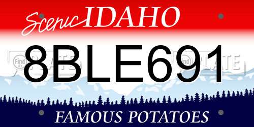 8BLE691 Idaho License Plate