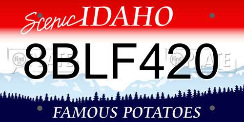 8BLF420 Idaho License Plate