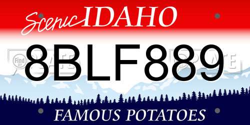 8BLF889 Idaho License Plate