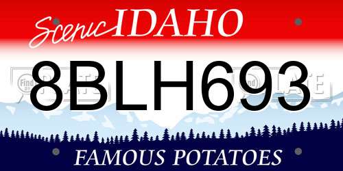 8BLH693 Idaho License Plate